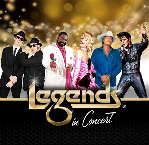 Legends in concert - Legends in Concert live tribute shows are known for their elaborate theatrical sets, magnificent costumes and full array of incredible special effects, including three dimensional multimedia and multimillion dollar, state-of-the-art lighting and sound systems. An outstanding cast of accomplished tribute artists, talented singers and dancers ... 